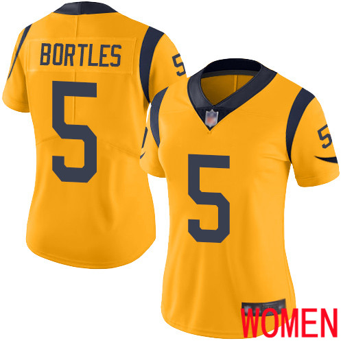 Los Angeles Rams Limited Gold Women Blake Bortles Jersey NFL Football 5 Rush Vapor Untouchable